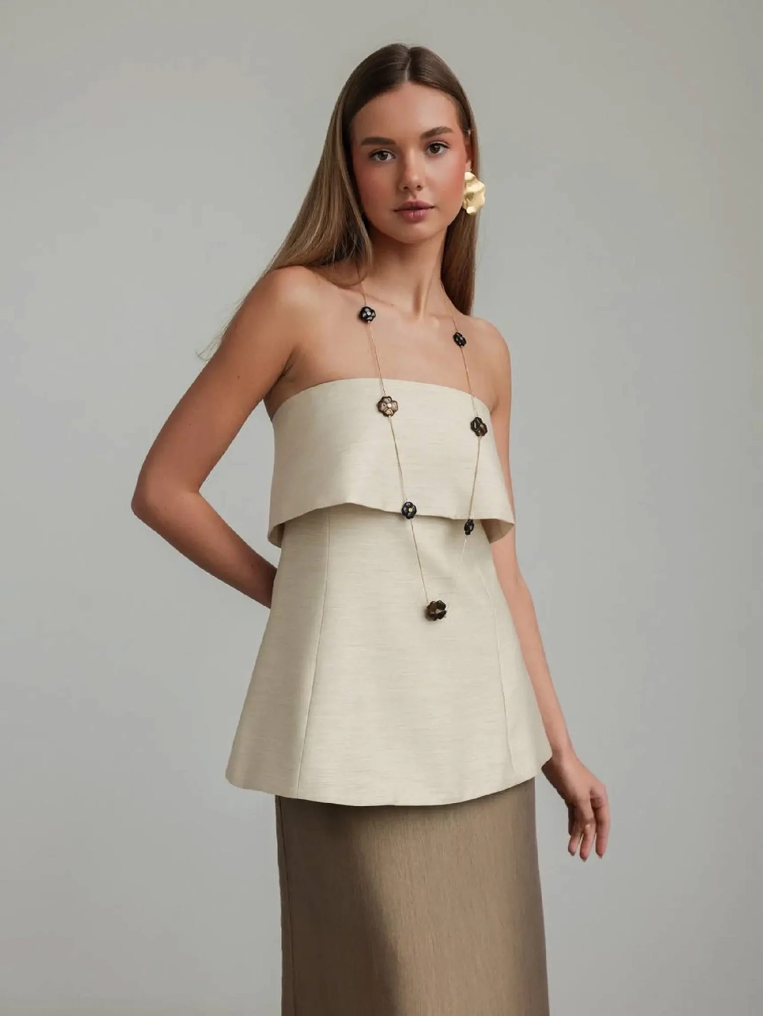 Топ (L (46), бежевый меланж). Избражение № 3