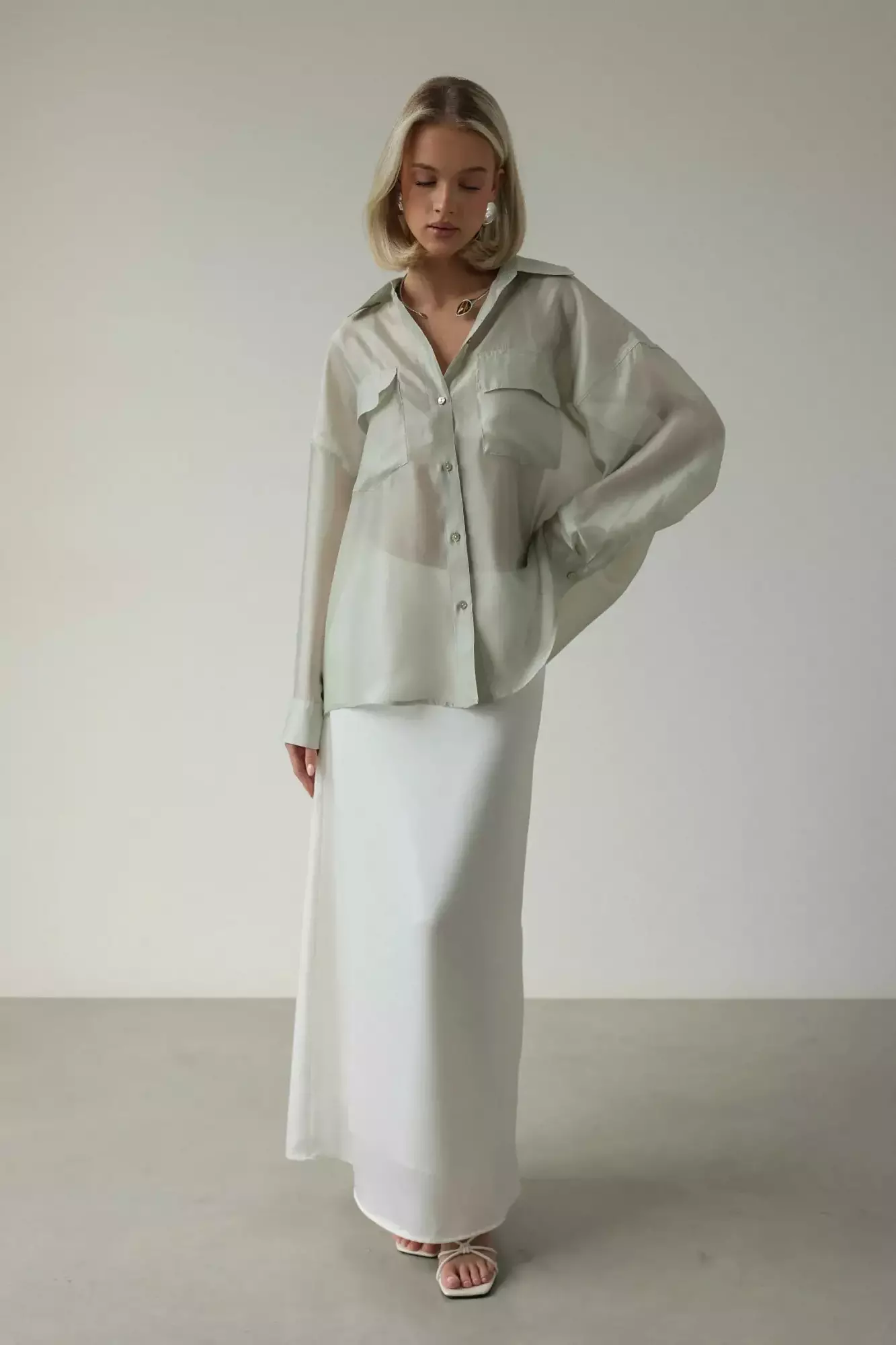 Рубашка (M (44RU), эвкалиптовый). Избражение № 2