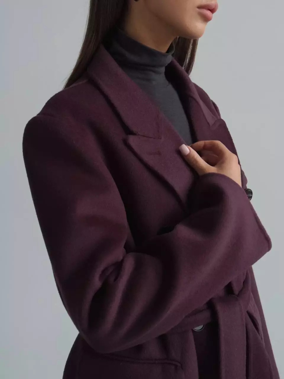 Пальто (S (42RU) сливовый). Избражение № 3