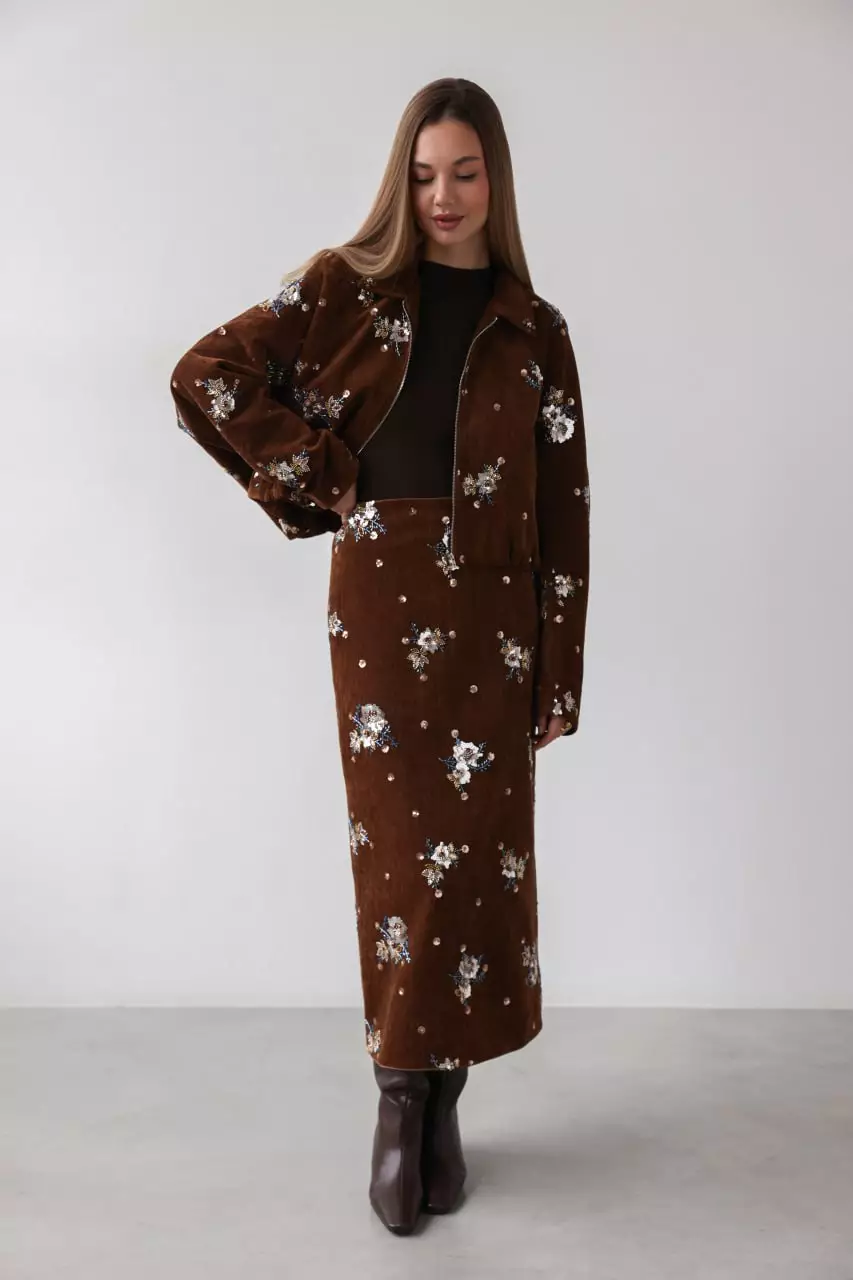 Жакет (L (46RU), коричневый). Избражение № 6