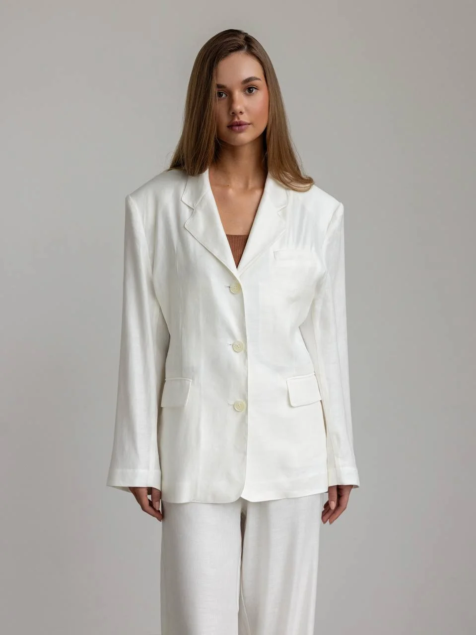 Костюм: пиджак и брюки (S (42), белый). Избражение № 2