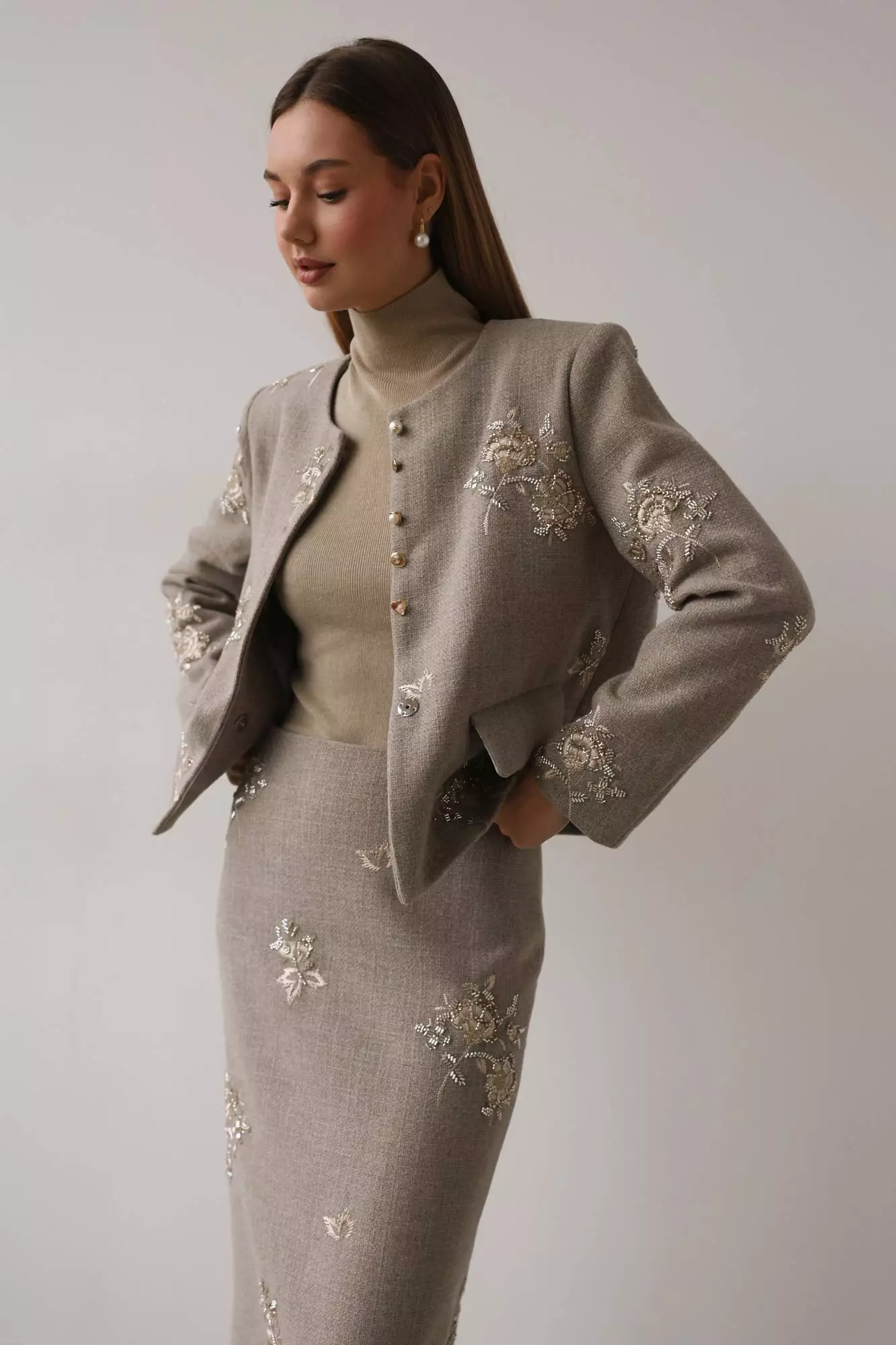 Жакет (S (42RU), бежевый). Избражение № 3