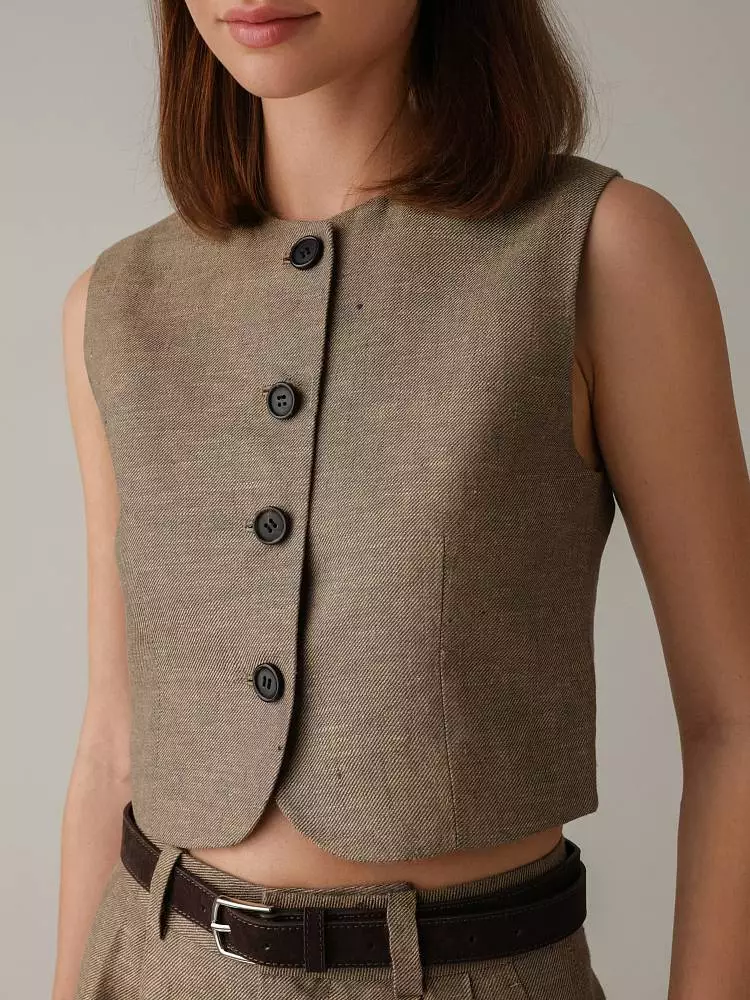 Жилет (S (42RU), коричневый). Изображение № 1