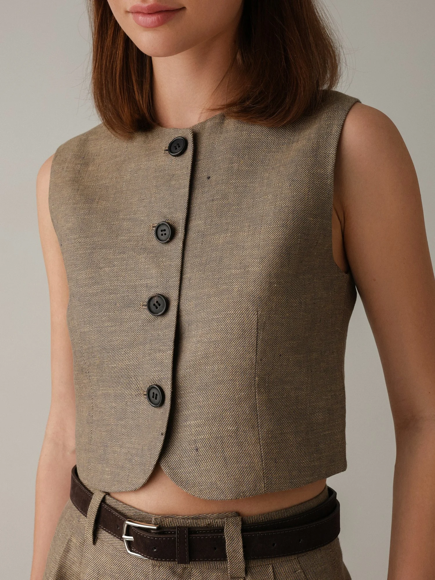 Жилет (S (42RU), коричневый). Избражение № 1