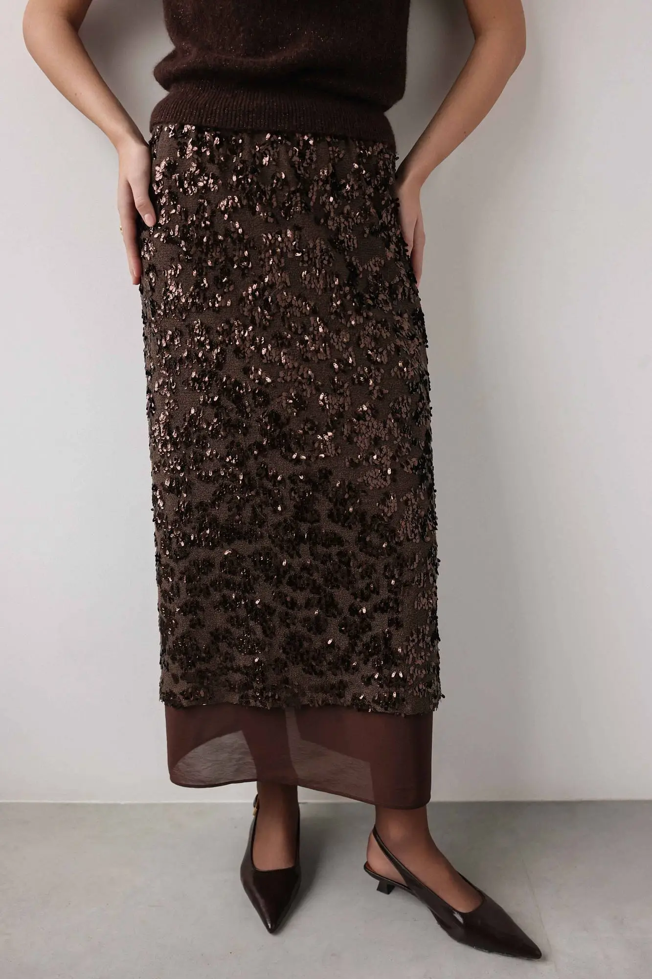 Юбка  (S (42RU), коричневый). Избражение № 2