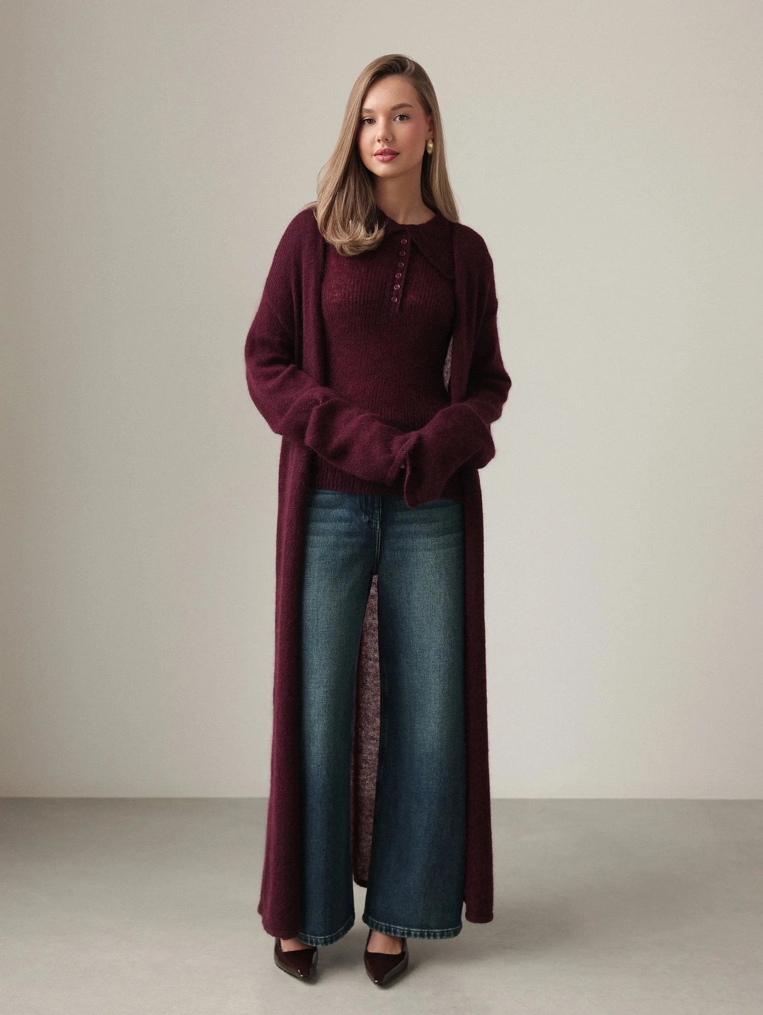 Кардиган (onesize (42-46RU), сливовый). Избражение № 2