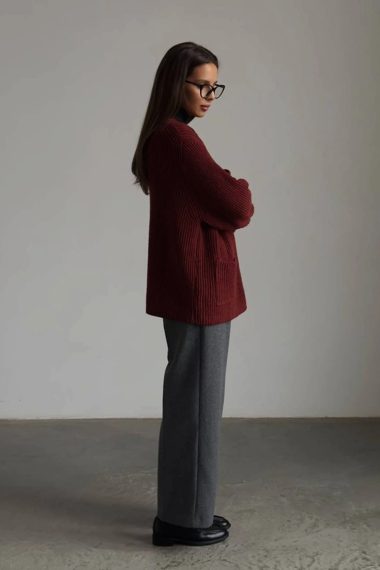 Кардиган (onesize бордовый). Избражение № 5