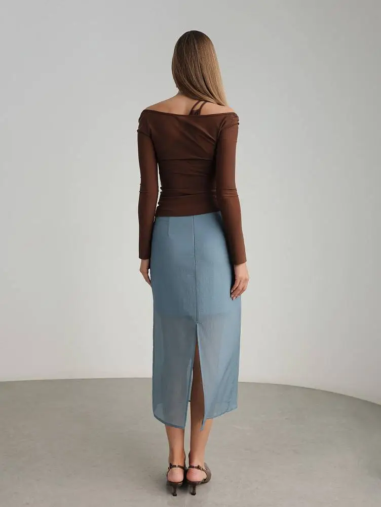 Лонгслив (L (46RU), коричневый). Изображение № 5