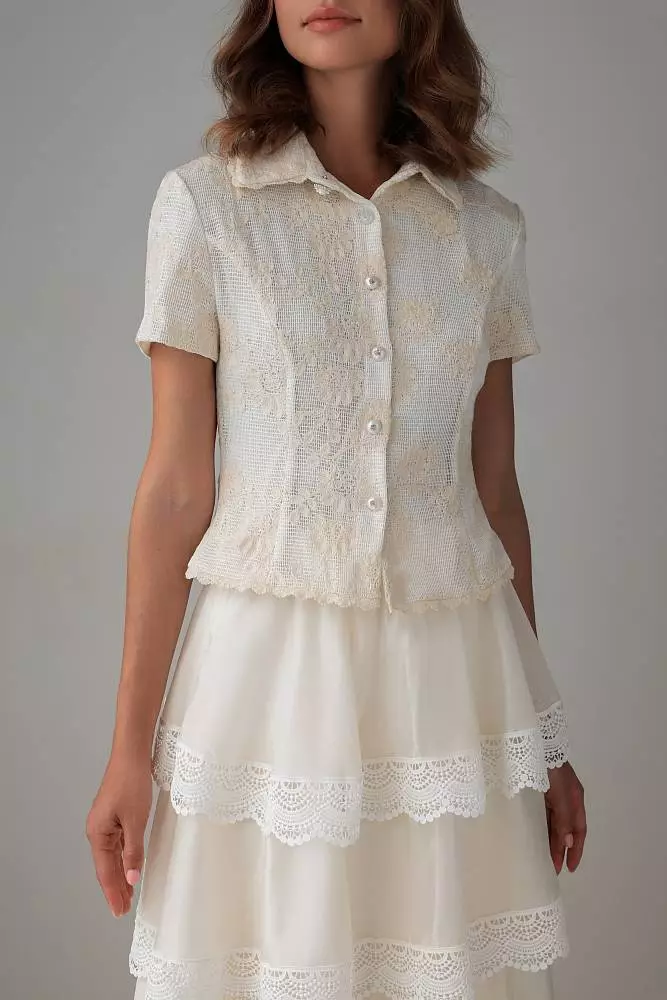 Топ (S (42RU), светло-бежевый). Изображение № 4