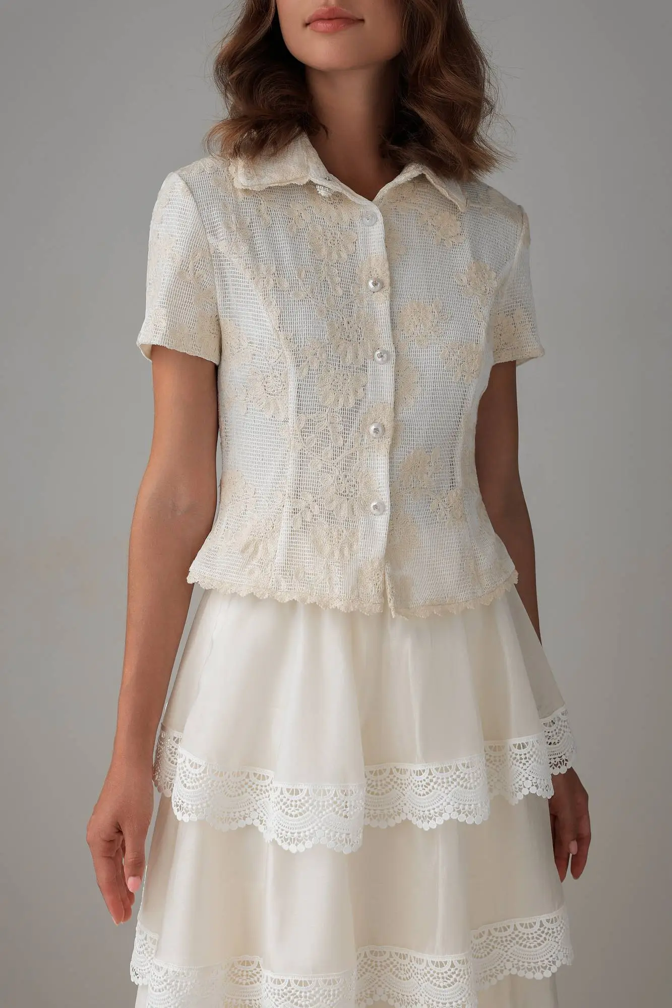 Топ (S (42RU), светло-бежевый). Избражение № 4