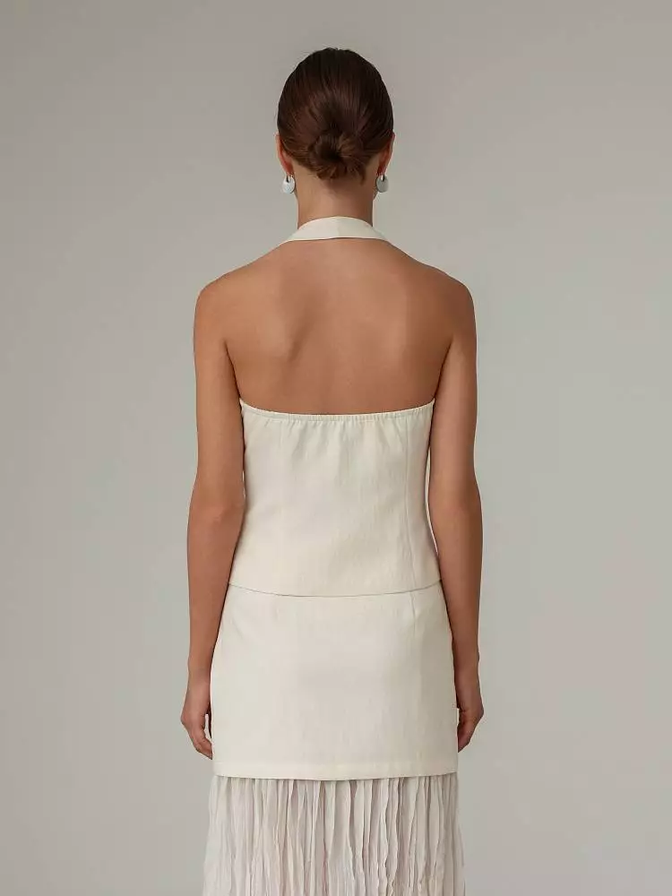 Костюм: жилет и юбка (S (42RU), светло-бежевый). Изображение № 9