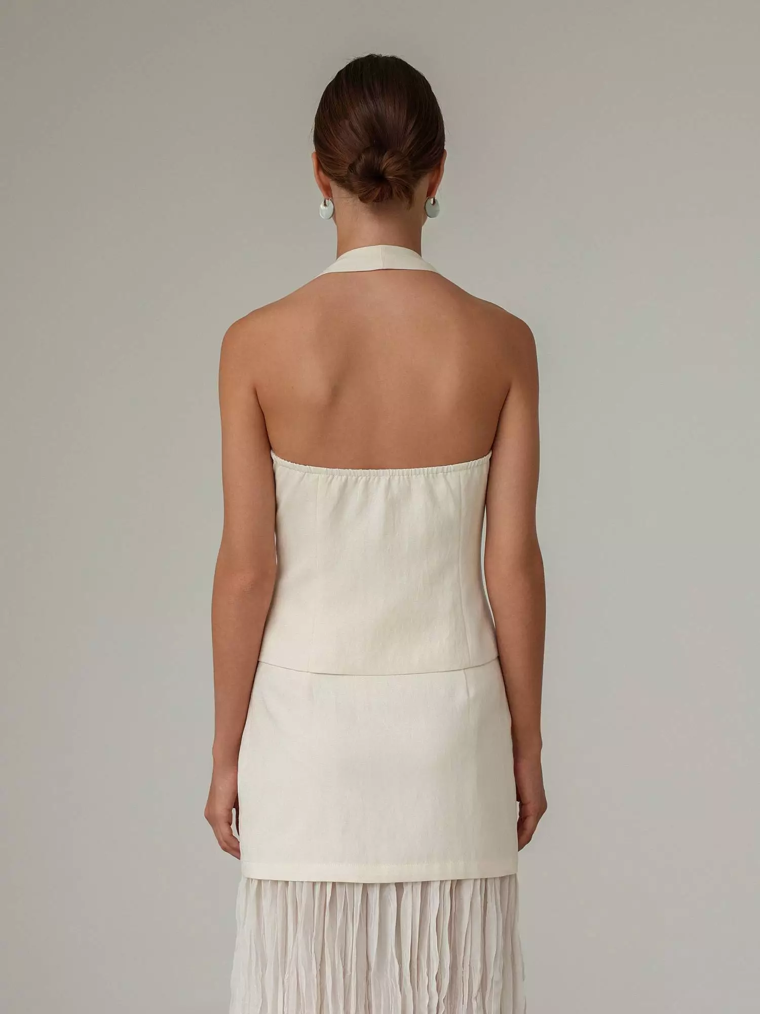 Костюм: жилет и юбка (S (42RU), светло-бежевый). Избражение № 9