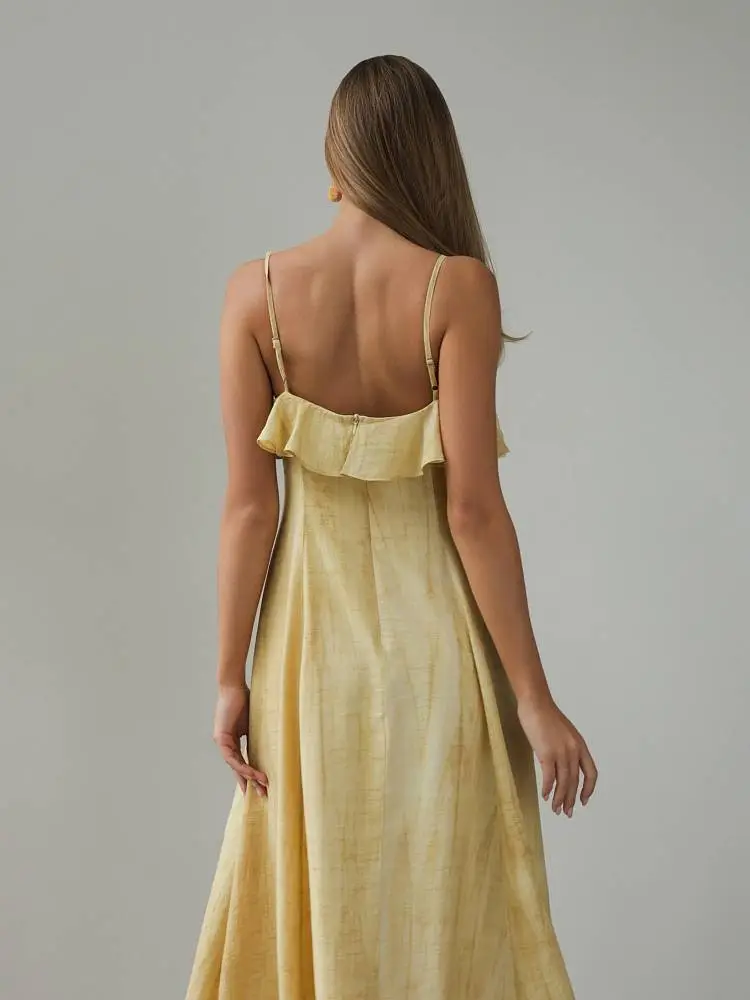 Платье (S (42RU), светло-горчичный). Изображение № 6