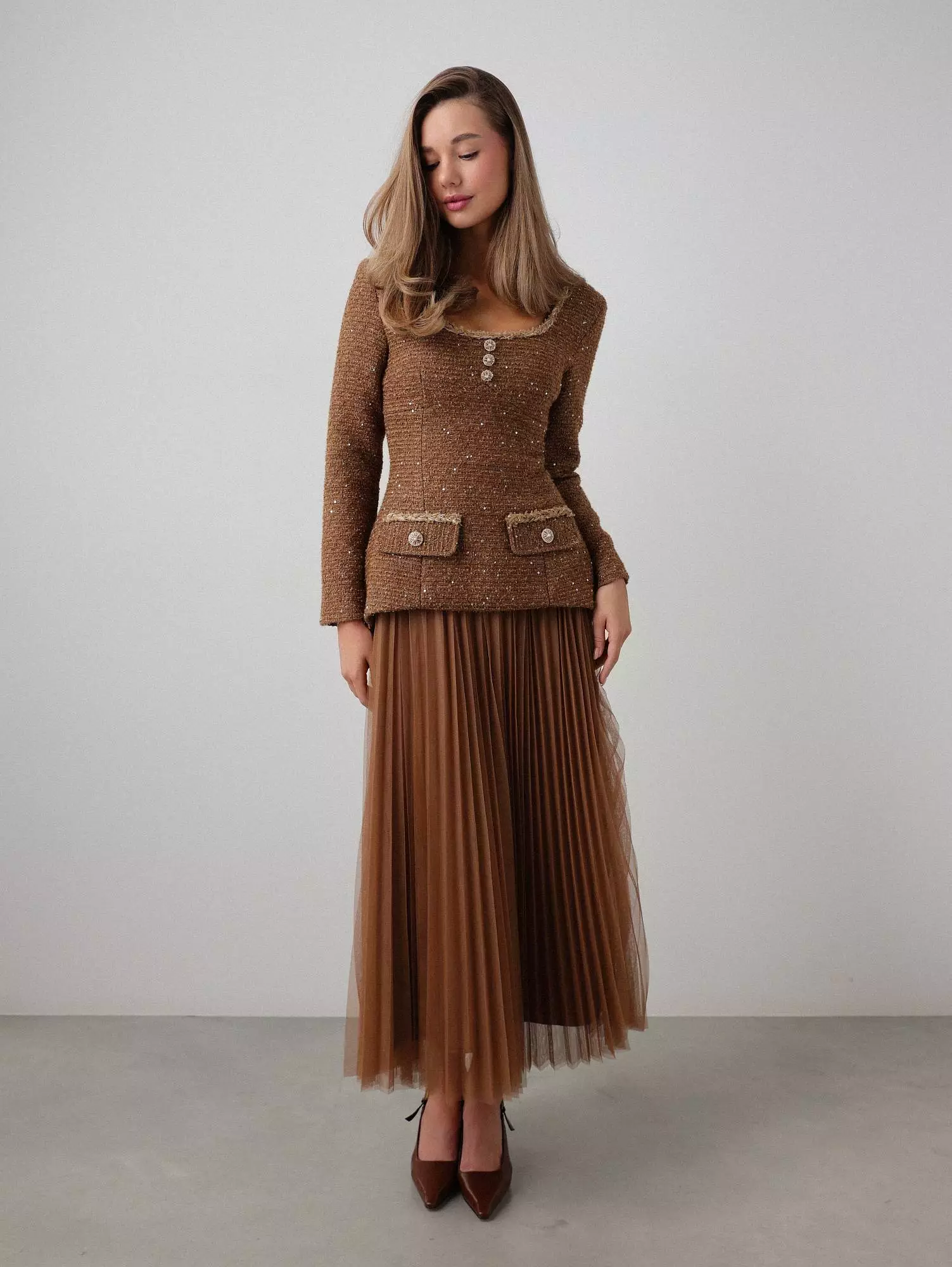 Платье  (M (44RU), коричневый). Избражение № 1