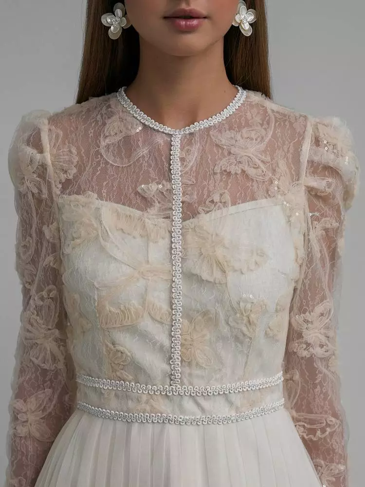 Платье (S (40RU), светло-бежевый). Изображение № 3