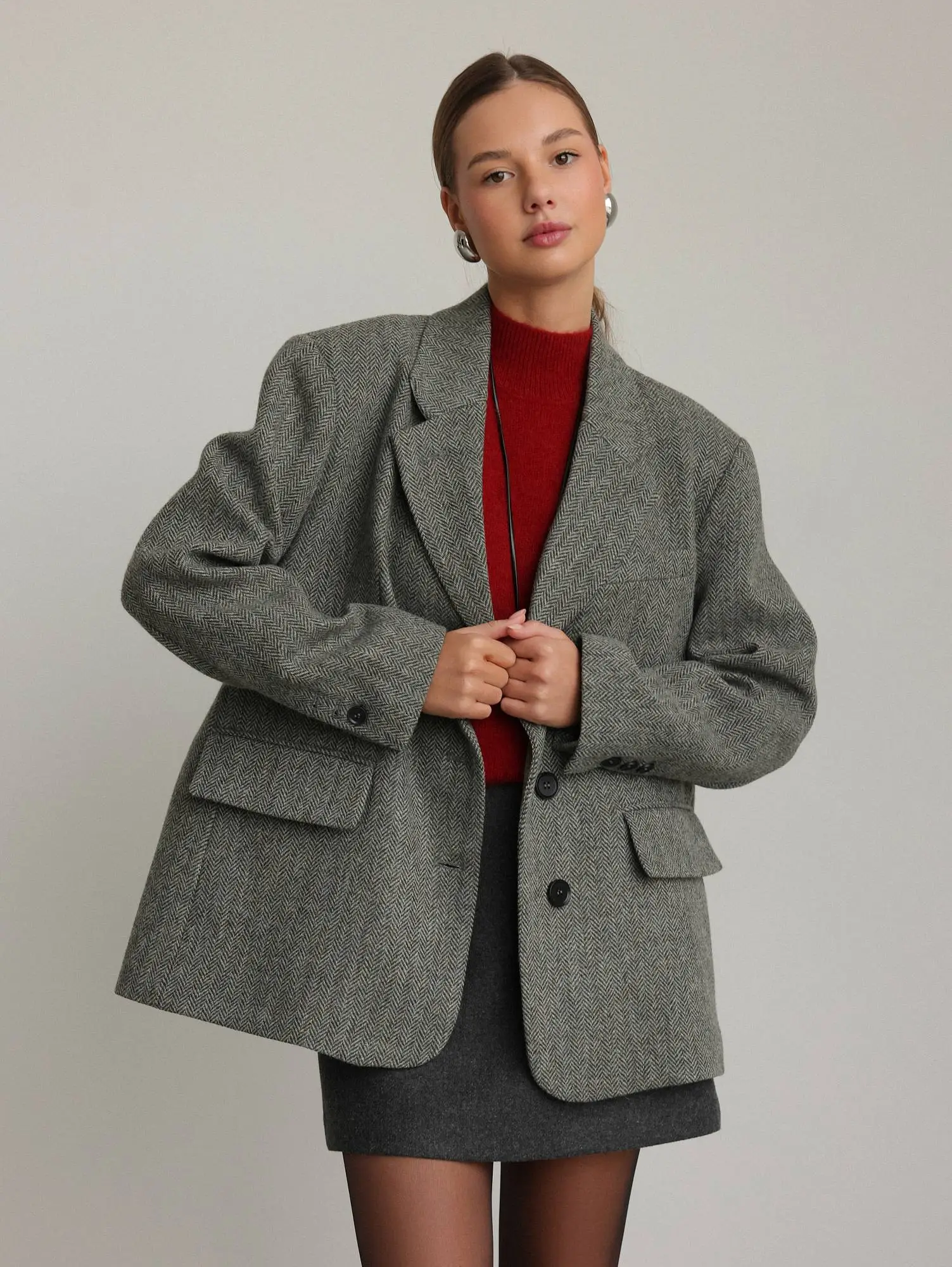 Пиджак (onesize (42-46RU), серый). Избражение № 1