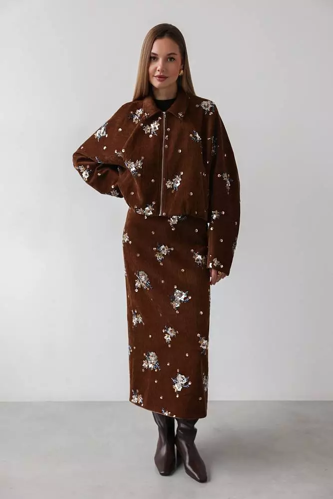 Жакет (L (46RU), коричневый). Изображение № 2