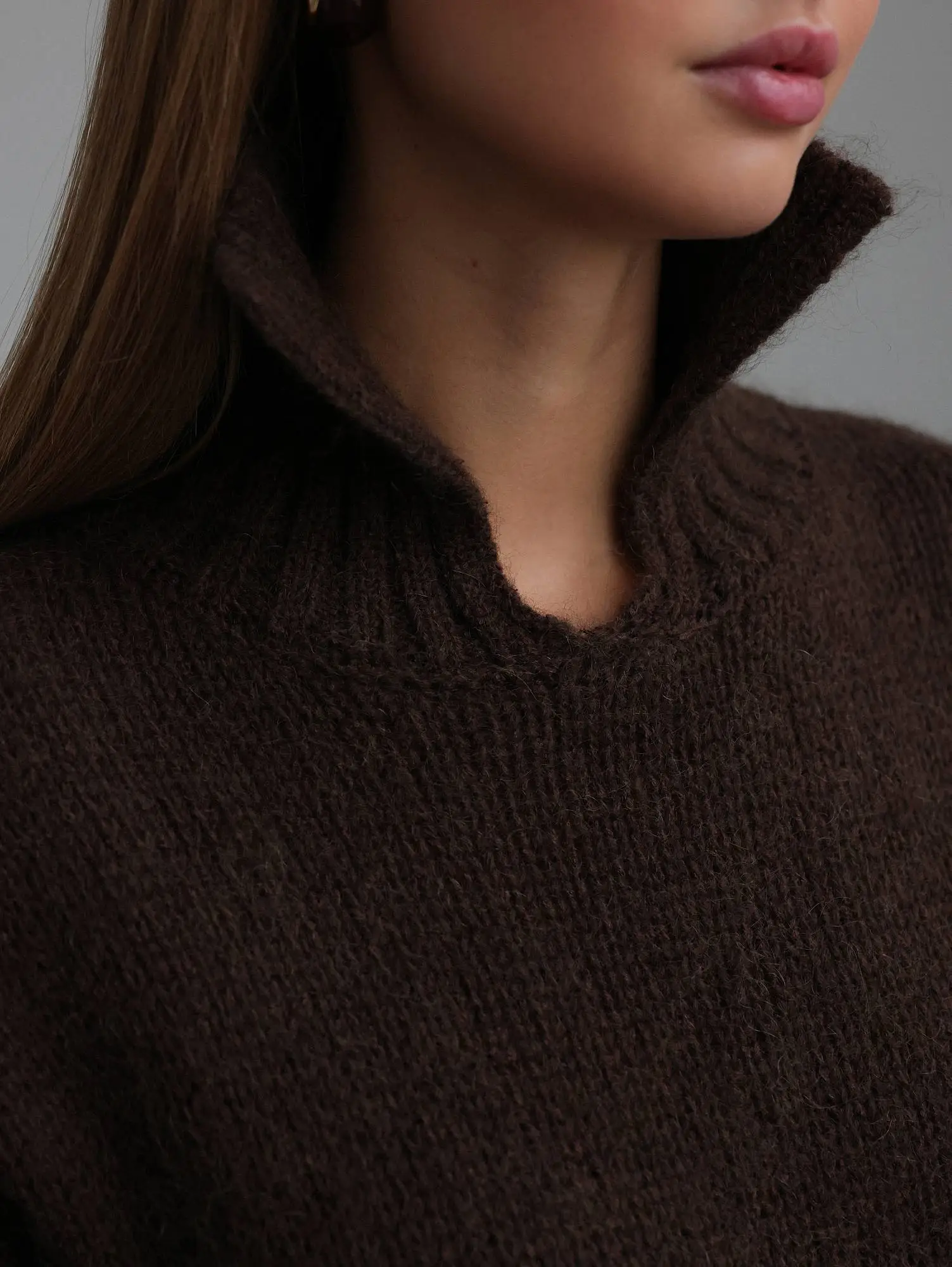 Свитер (onesize (42-46RU), коричневый). Избражение № 3