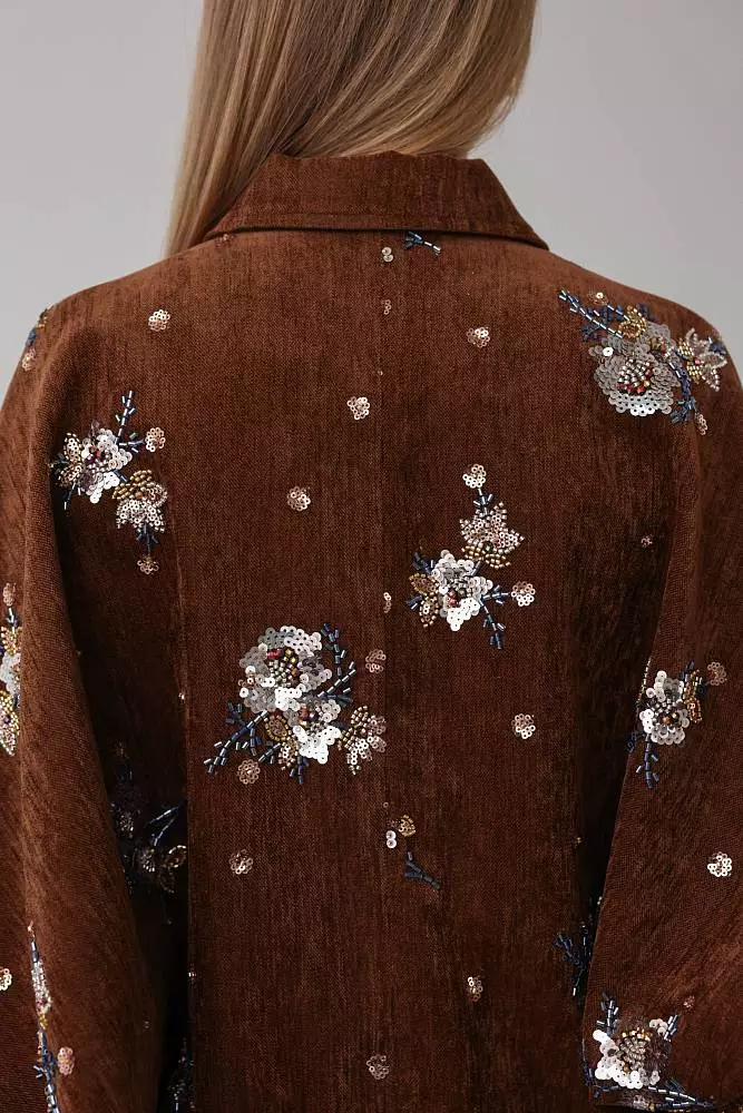 Жакет (L (46RU), коричневый). Изображение № 5