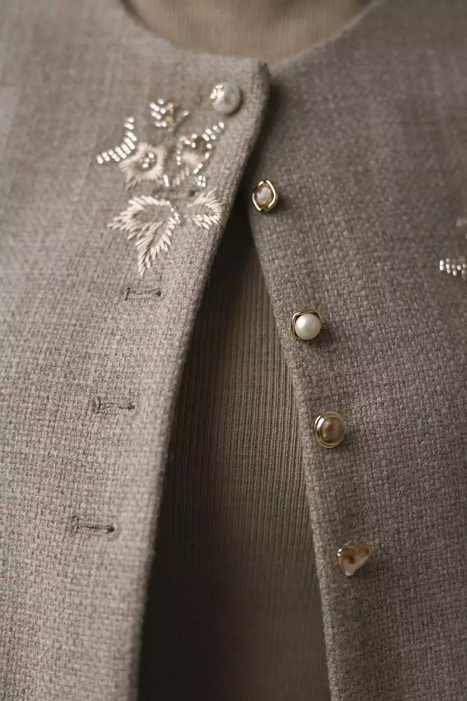 Жакет (S (42RU), бежевый). Изображение № 4