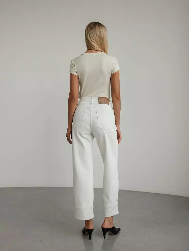 Джинсы (L (46RU), слоновая кость). Изображение № 3