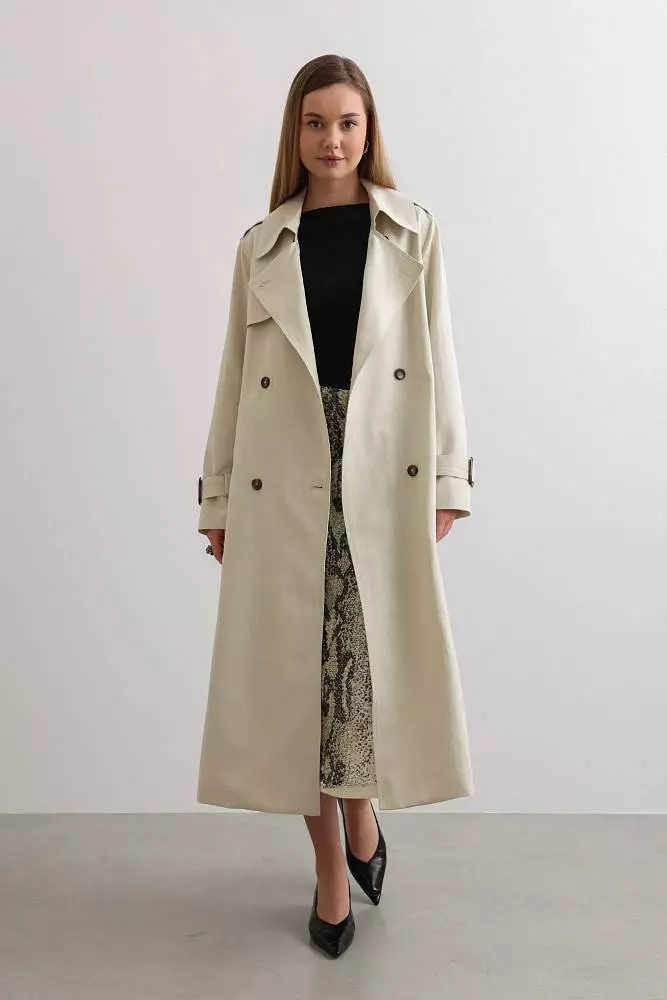 Тренч (S (42RU), бежевый). Изображение № 4