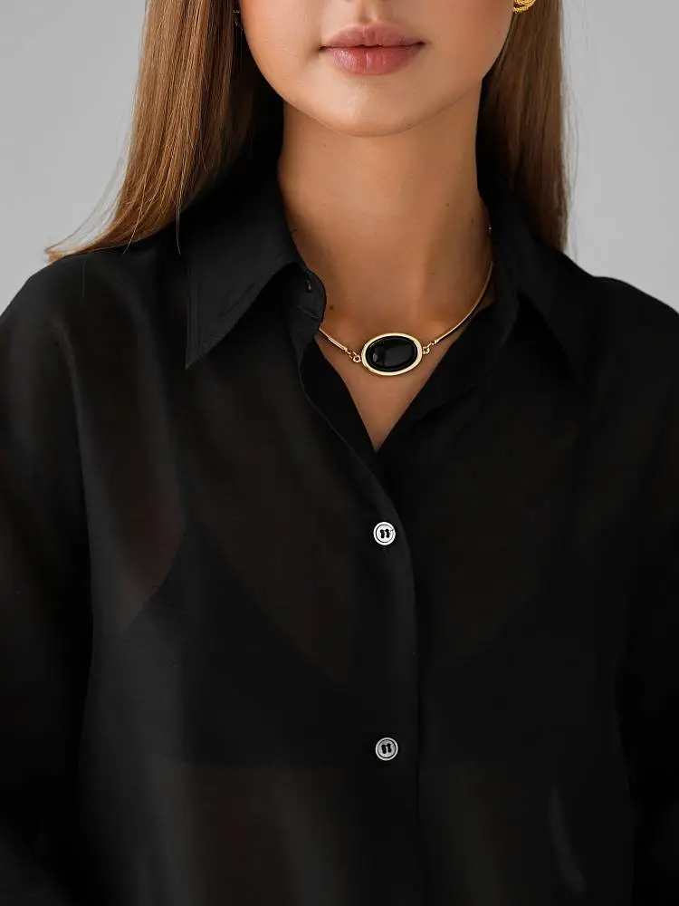 Рубашка (M (44RU), чёрный). Изображение № 2