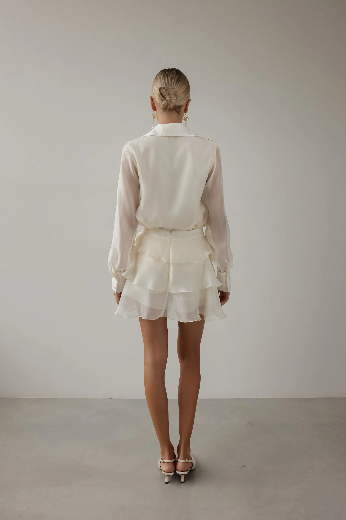 Костюм: блуза и юбка (L (46RU), сливочный). Избражение № 5