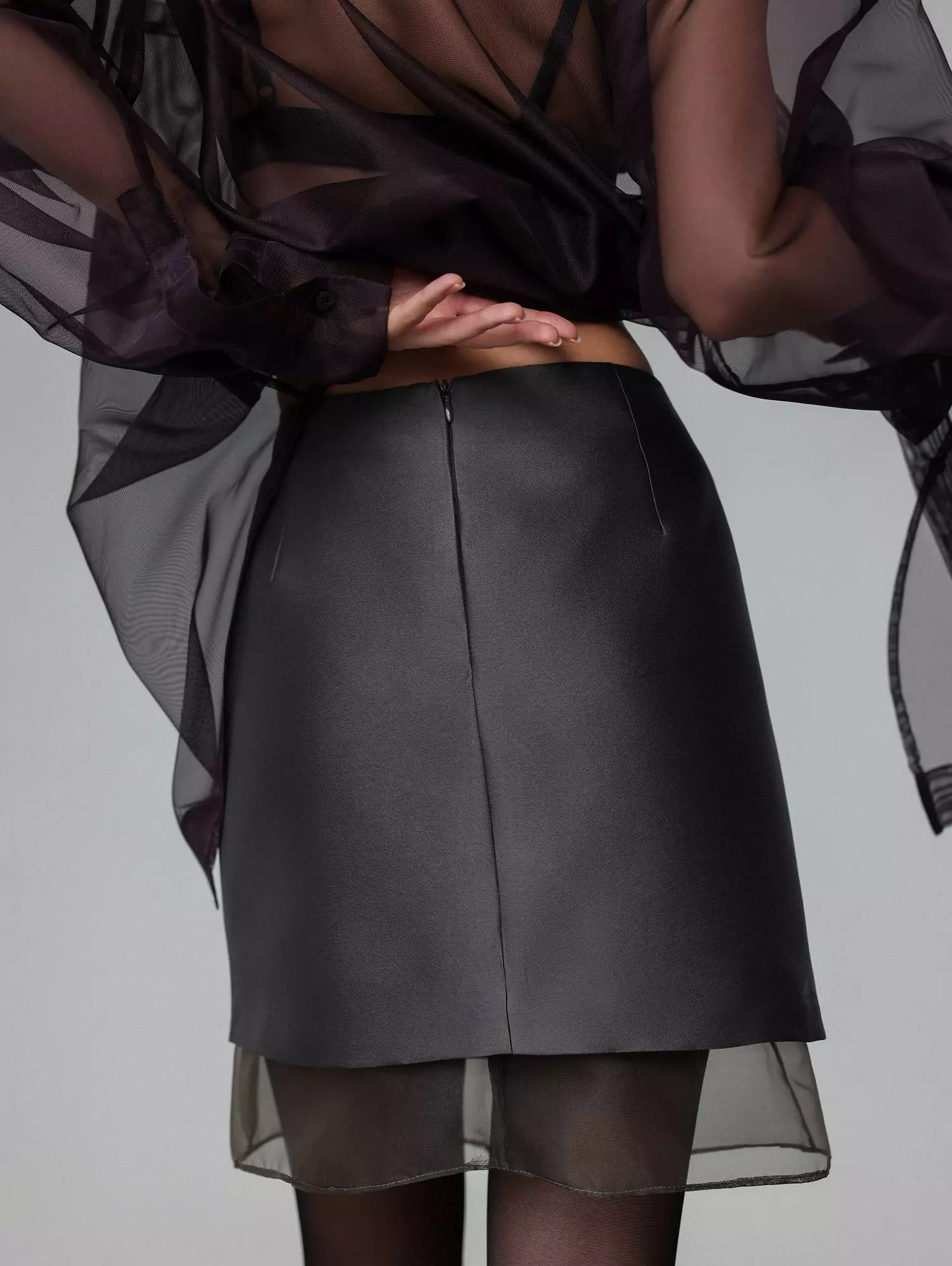 Юбка (XS (40RU), коричневый графит). Избражение № 5