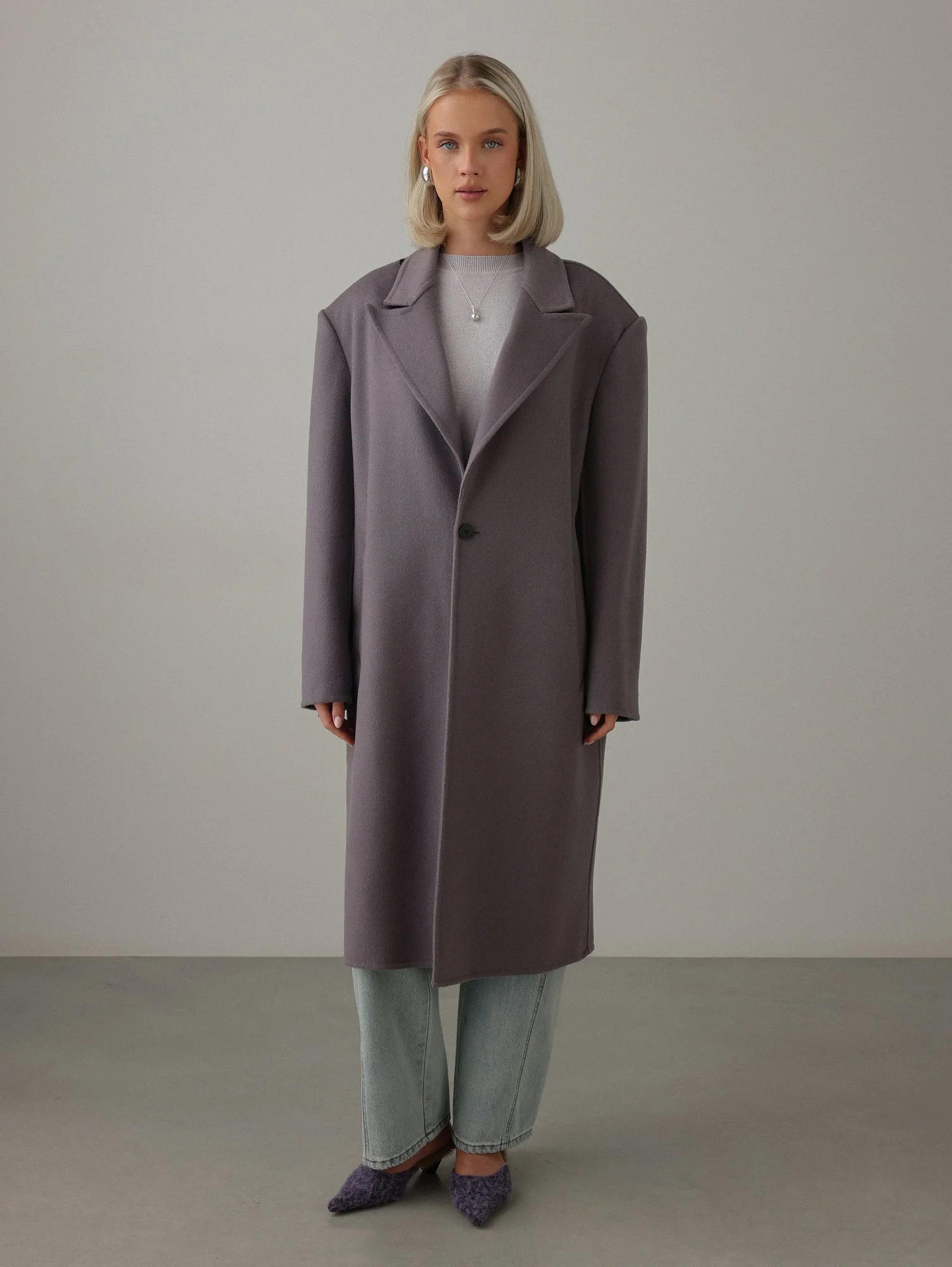 Пальто (onesize, пыльно-сиреневый). Избражение № 1