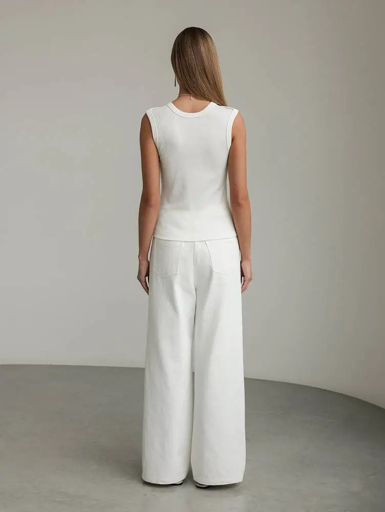 Джинсы (M (44RU), белый). Изображение № 4