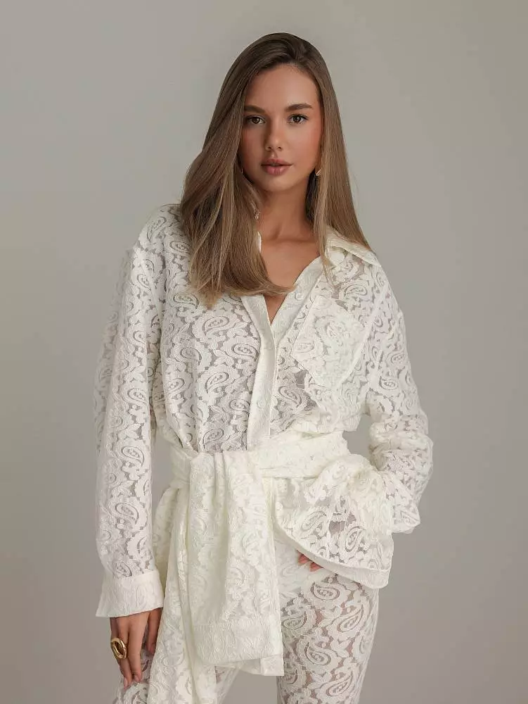 Рубашка (L (46RU), молочный). Изображение № 1