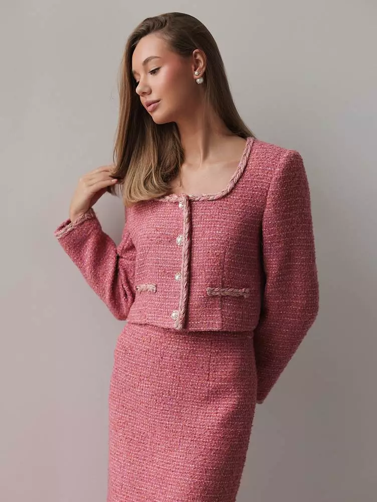 Костюм: юбка и жакет (L (46RU), розовый). Изображение № 2