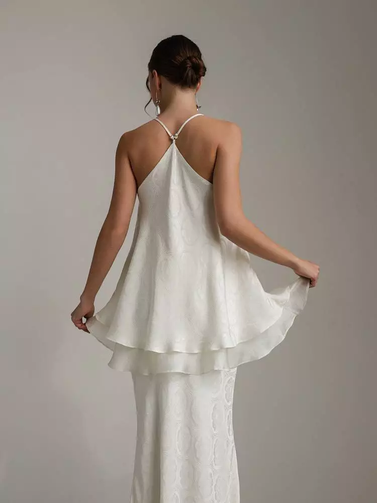 Костюм: топ и юбка (S (42RU), светло-бежевый). Изображение № 8