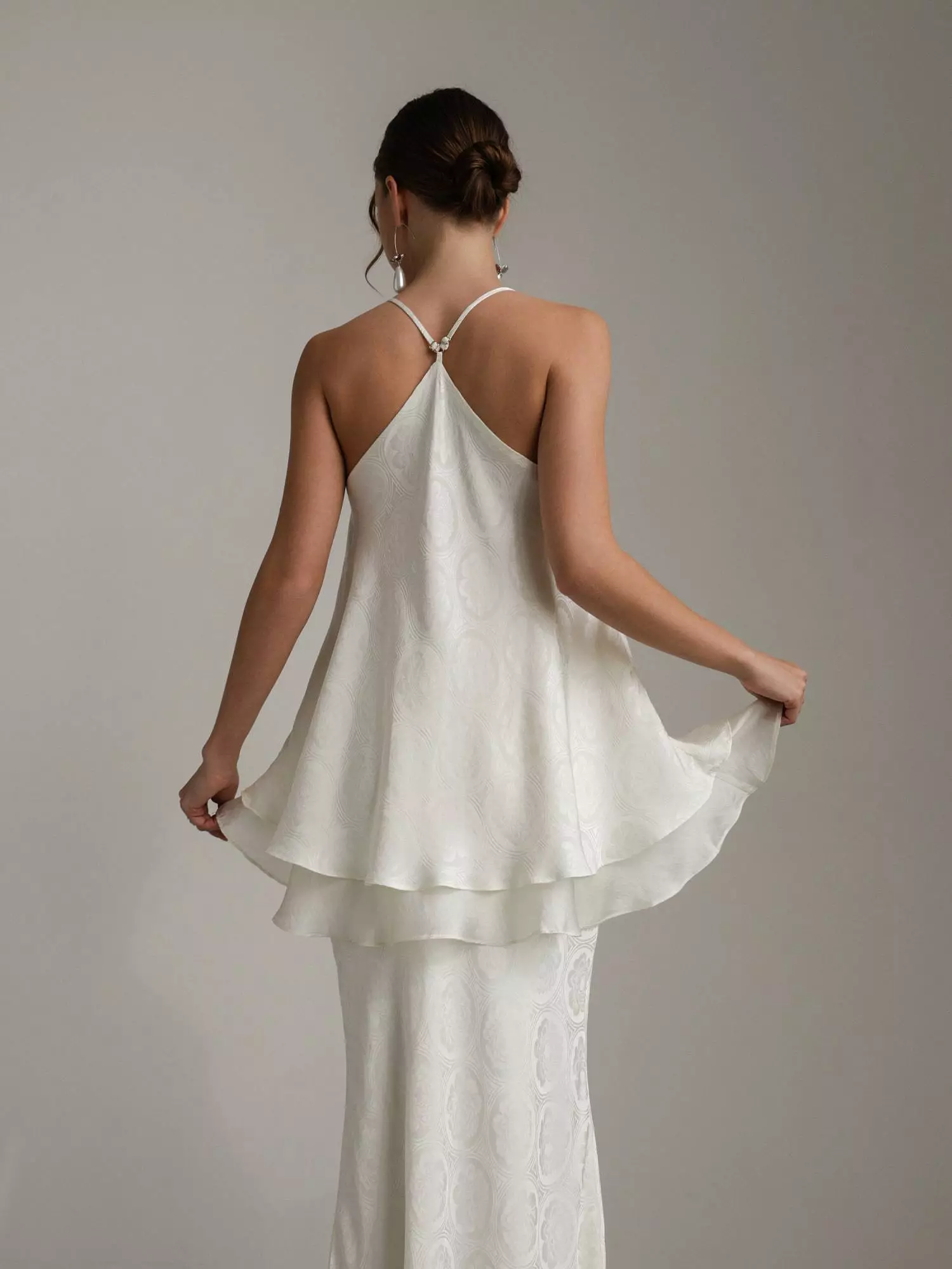 Костюм: топ и юбка (S (42RU), светло-бежевый). Избражение № 8