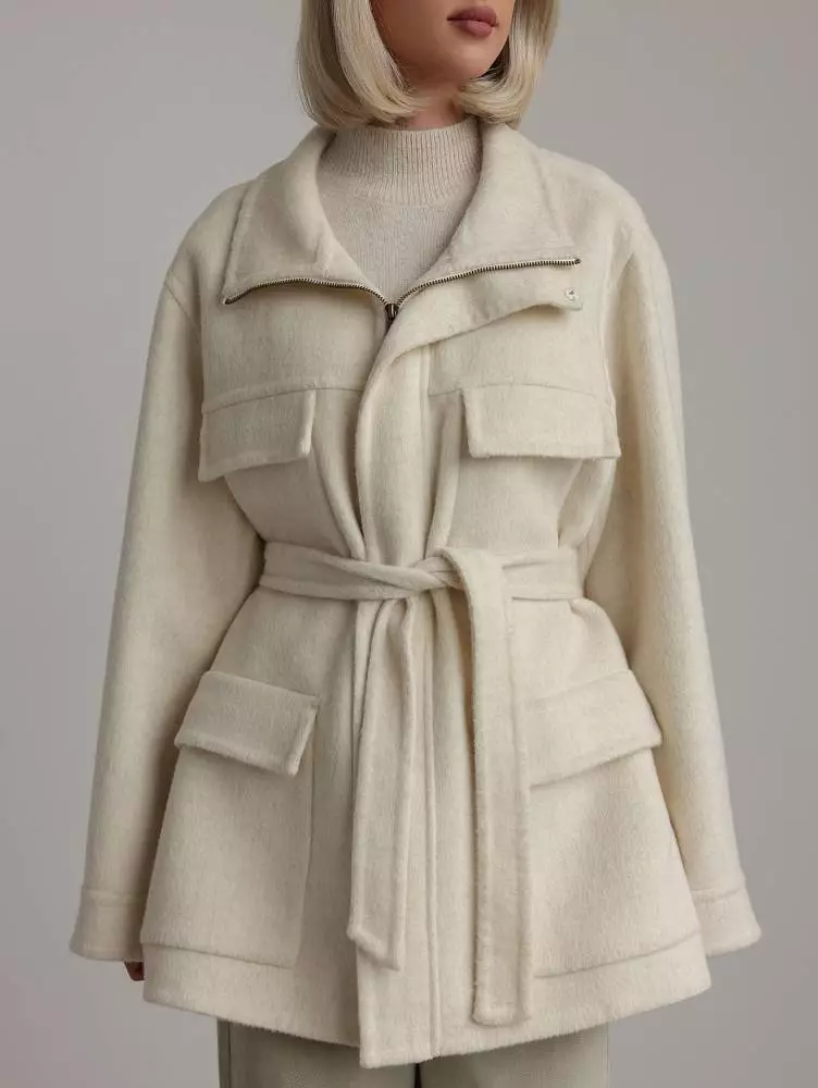 Пальто (S (42), светло-бежевый). Изображение № 2