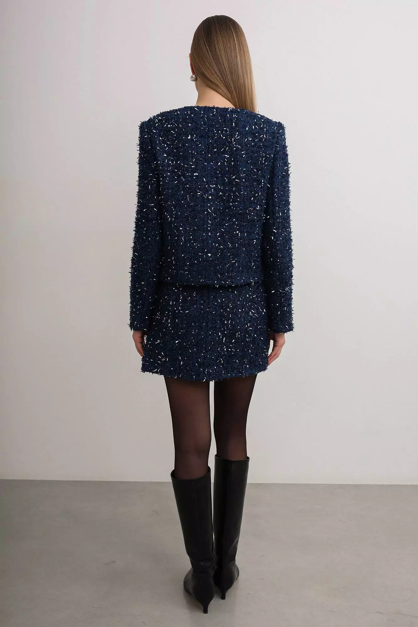 Костюм: жакет и юбка (S (42RU), тёмно-синий). Избражение № 3