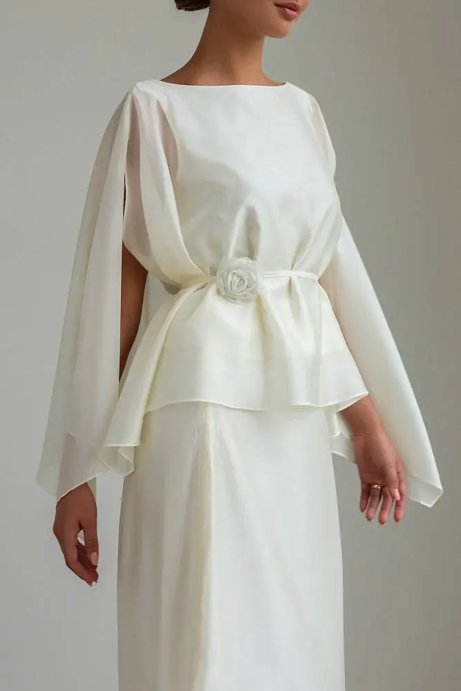 Костюм: топ и юбка (onesize (40-44RU), молочный). Изображение № 3