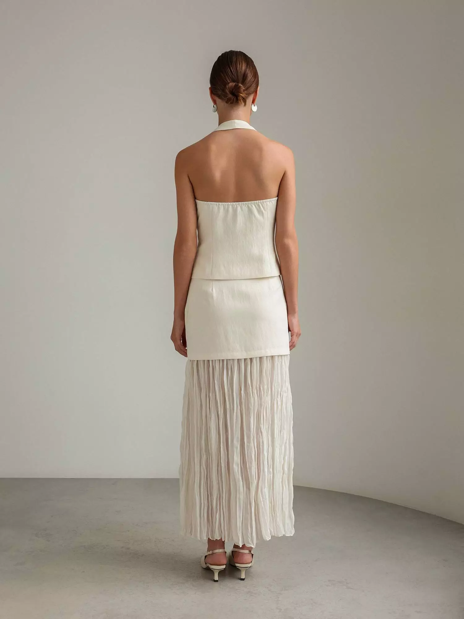 Костюм: жилет и юбка (S (42RU), светло-бежевый). Избражение № 8