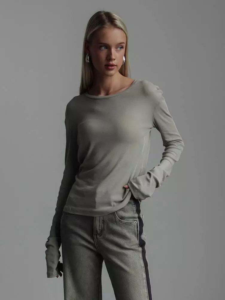 лонгслив (onesize (42-46RU), серая олива). Изображение № 1