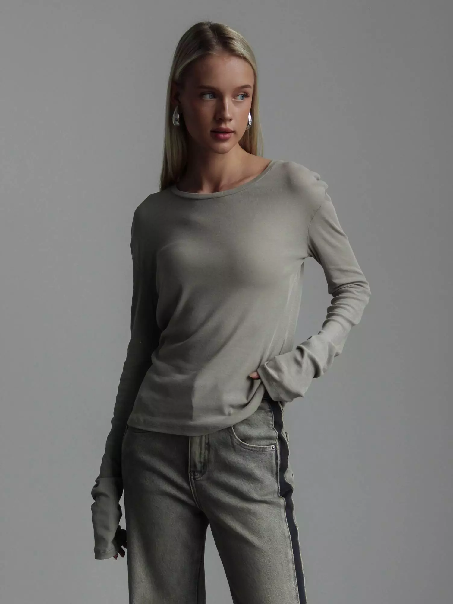 лонгслив (onesize (42-46RU), серая олива). Избражение № 1