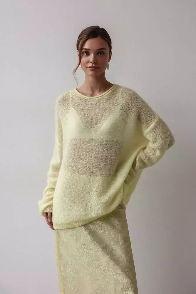 Свитер (onesize (42-46RU), нежно-жёлтый). Изображение № 1