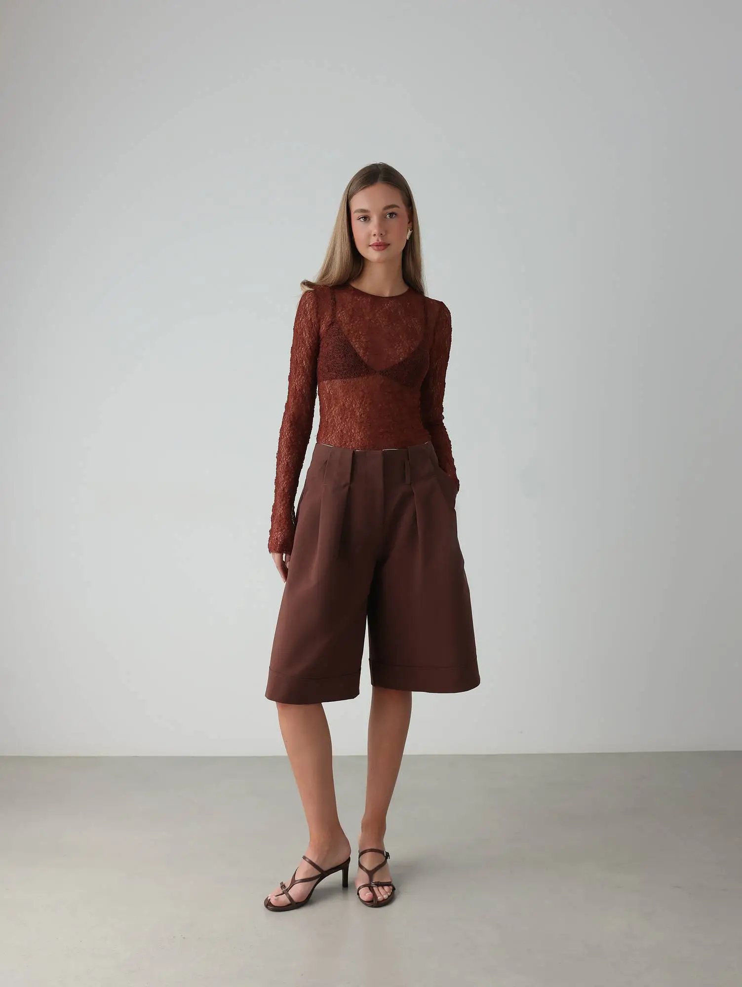 Лонгслив (M (44RU), коричневый). Избражение № 2