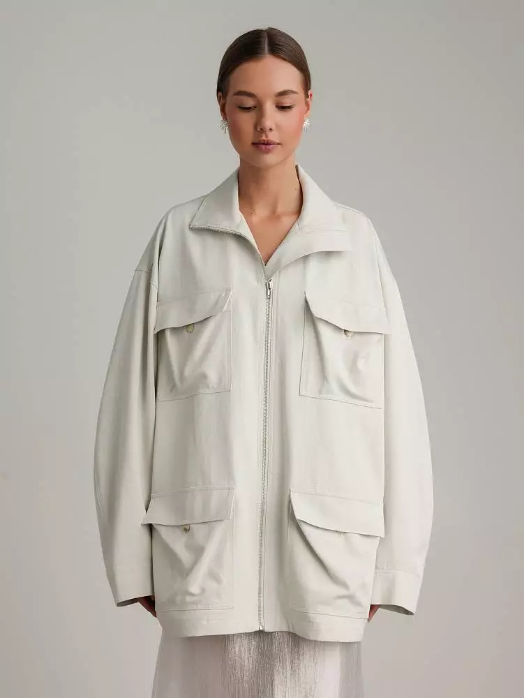 Куртка (oversize, светло-серый). Изображение № 3