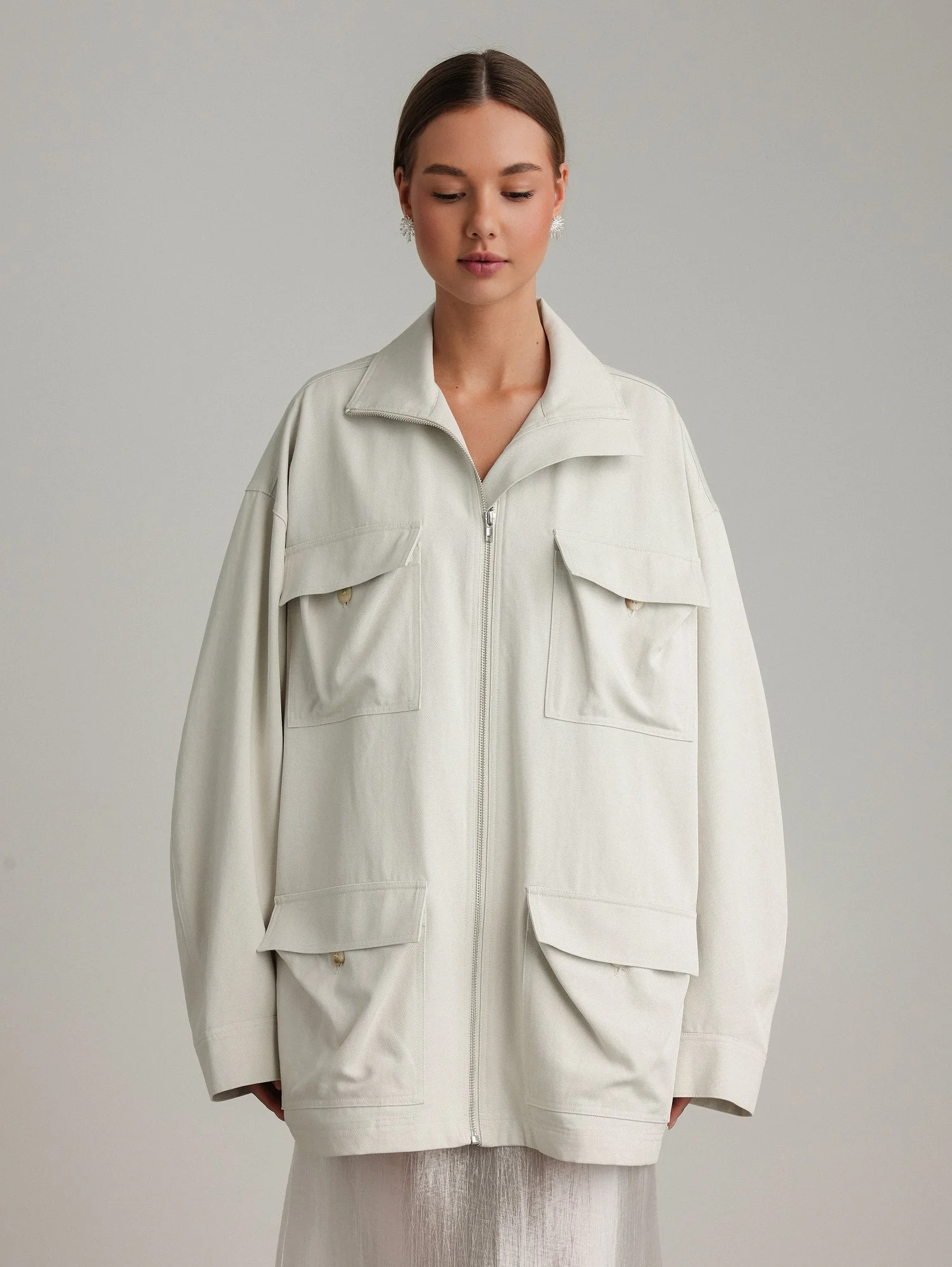 Куртка (oversize, светло-серый). Изображение № 3