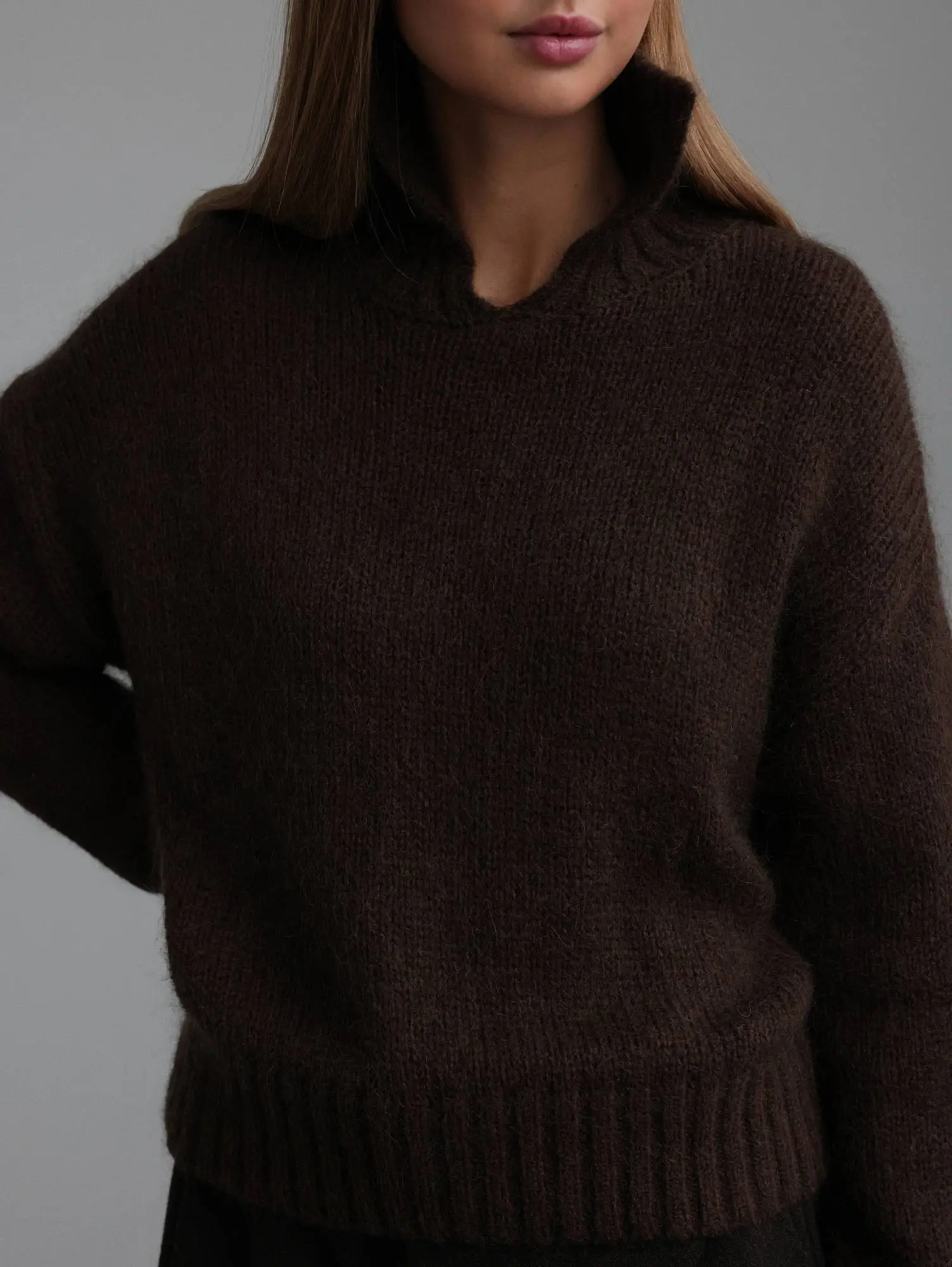 Свитер (onesize (42-46RU), коричневый). Избражение № 2