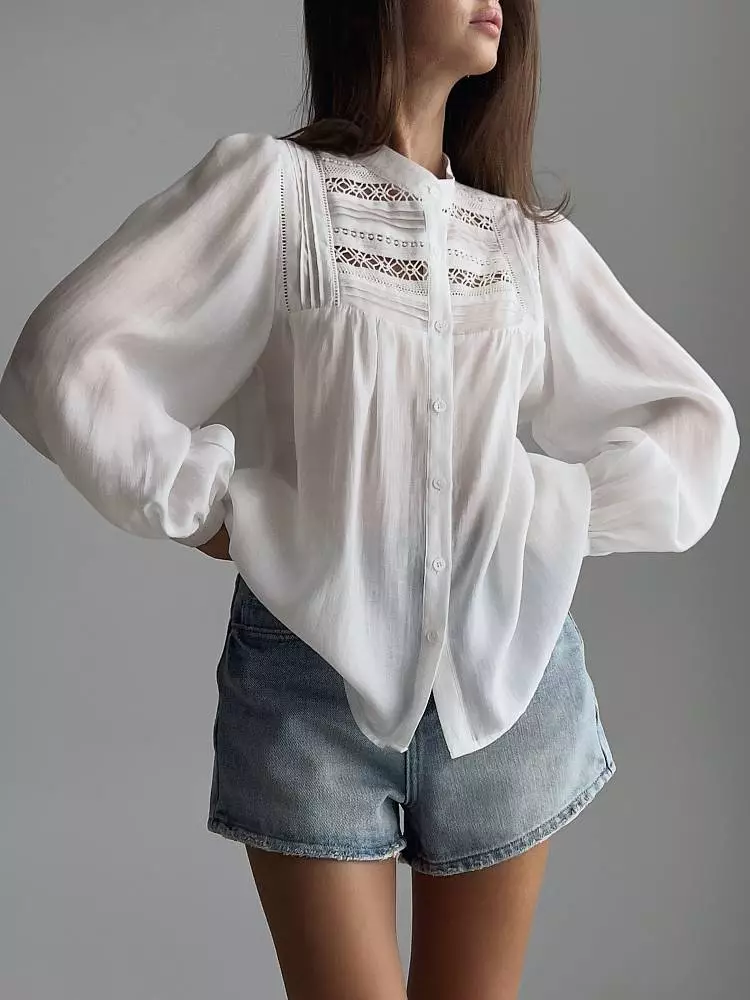 Блуза (L (46RU), светло-бежевый). Изображение № 1