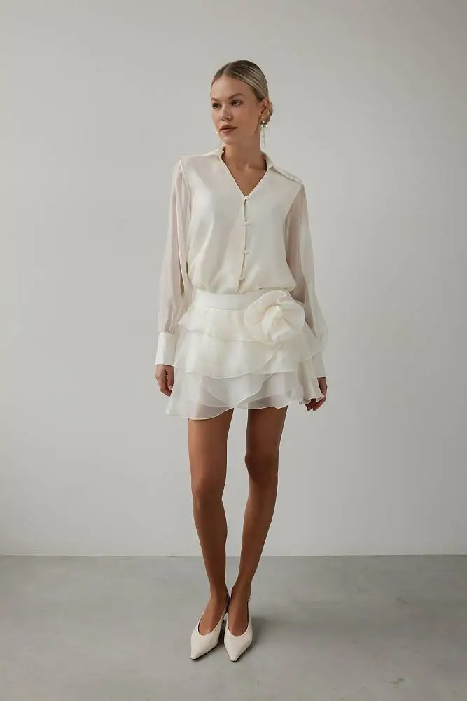 Костюм: блуза и юбка (M (44RU), сливочный). Изображение № 1