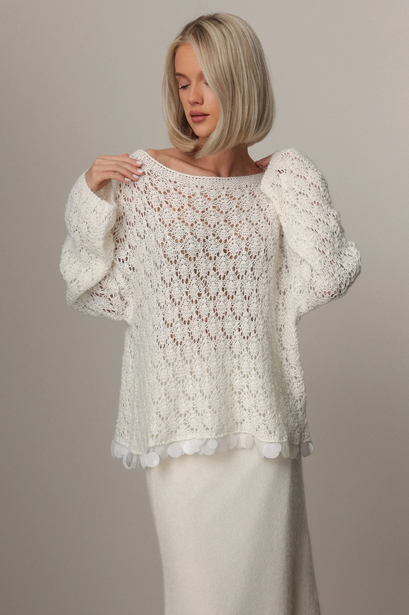 Джемпер (onesize (42-46RU), белый). Избражение № 1