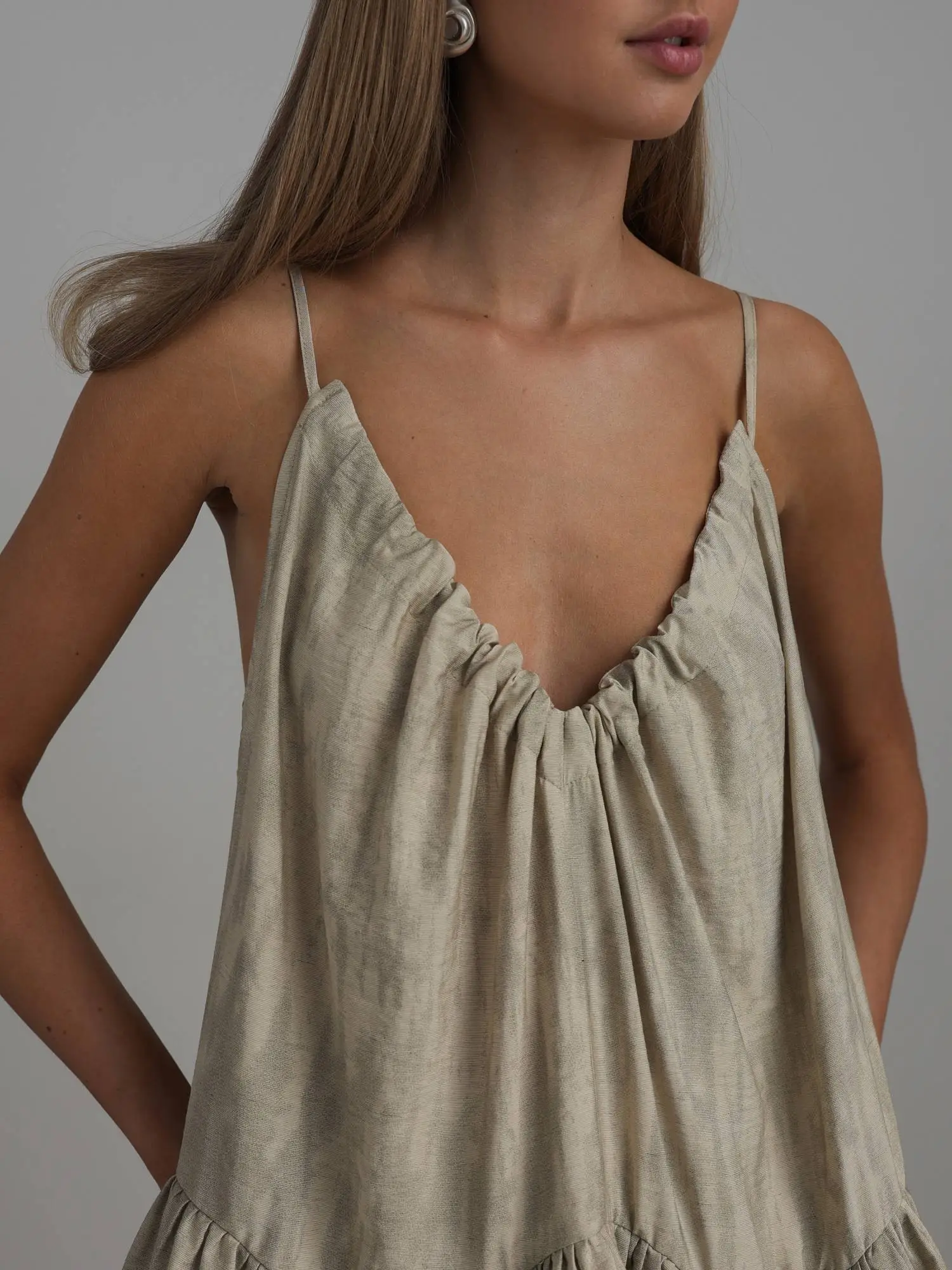 Топ (onesize (42-46RU), бежевая олива). Избражение № 3